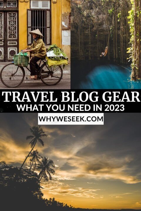 Pinterest pin for article about Travel Blog gear in 2023